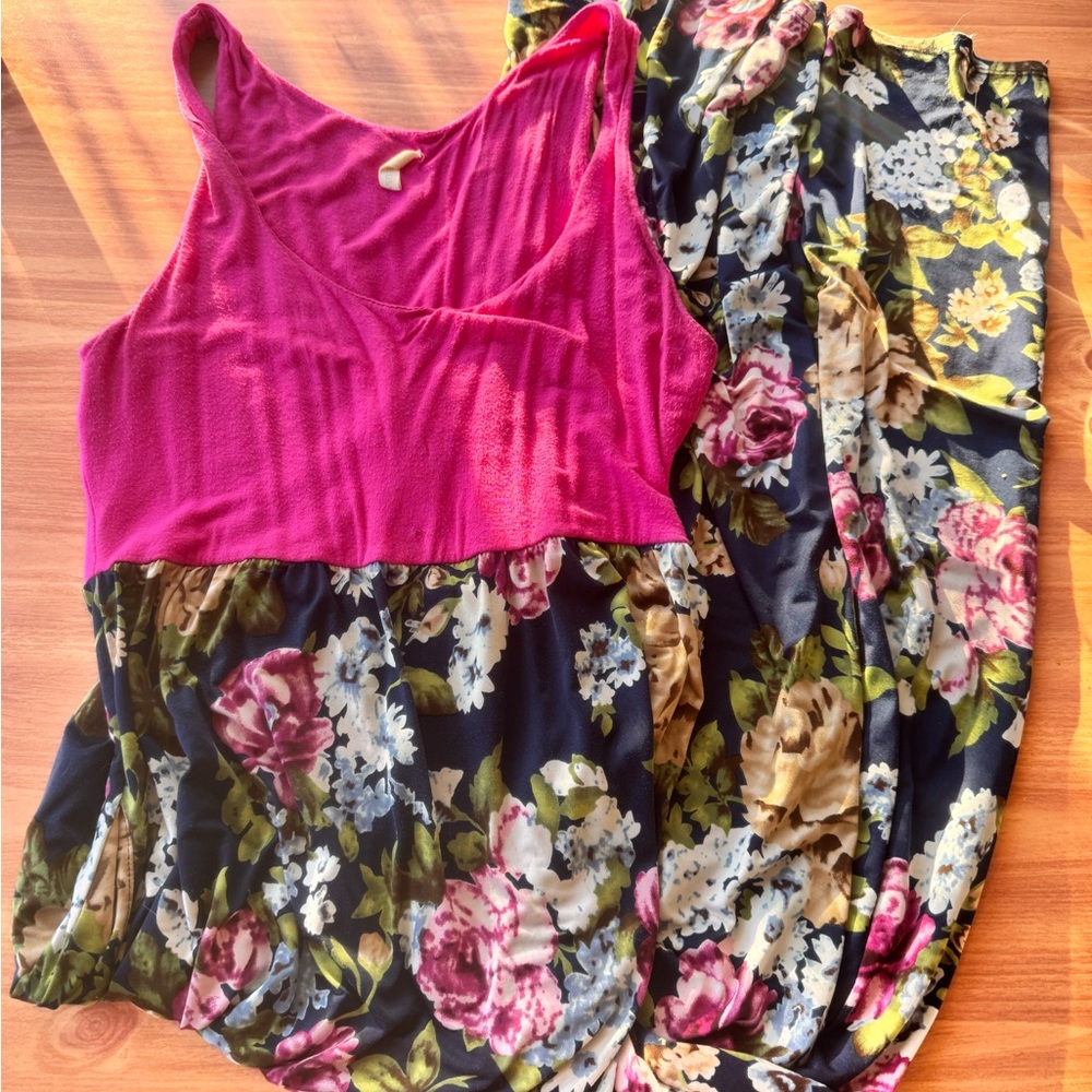 2 for $10  Pink Blush Floral Maxi Dress size L